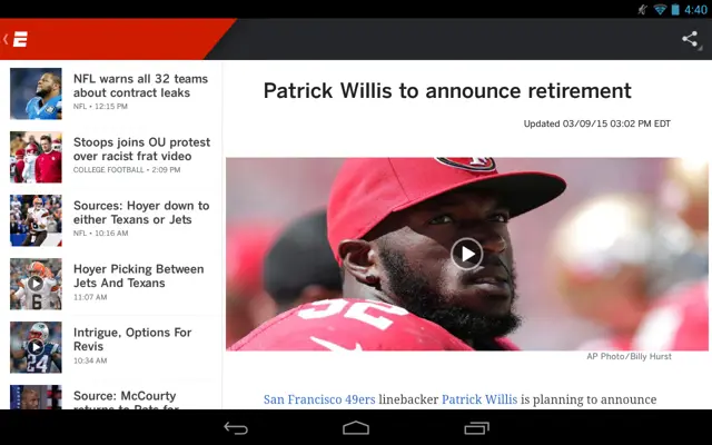 ESPN android App screenshot 9