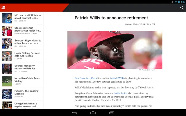 ESPN android App screenshot 14